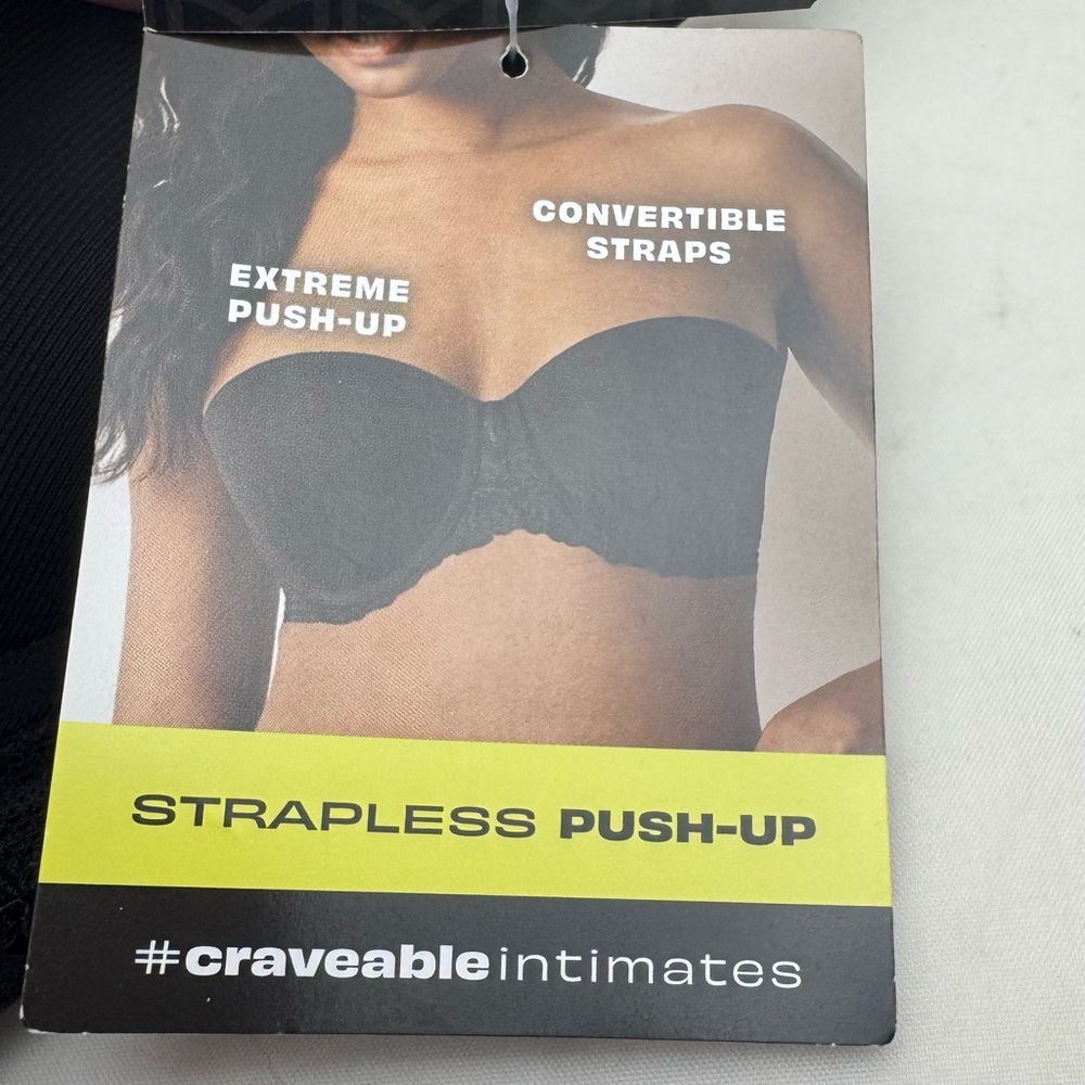 Maidenform Strapless Push-Up Bra Black Underwire Sz 34A - Picture 3 of 10